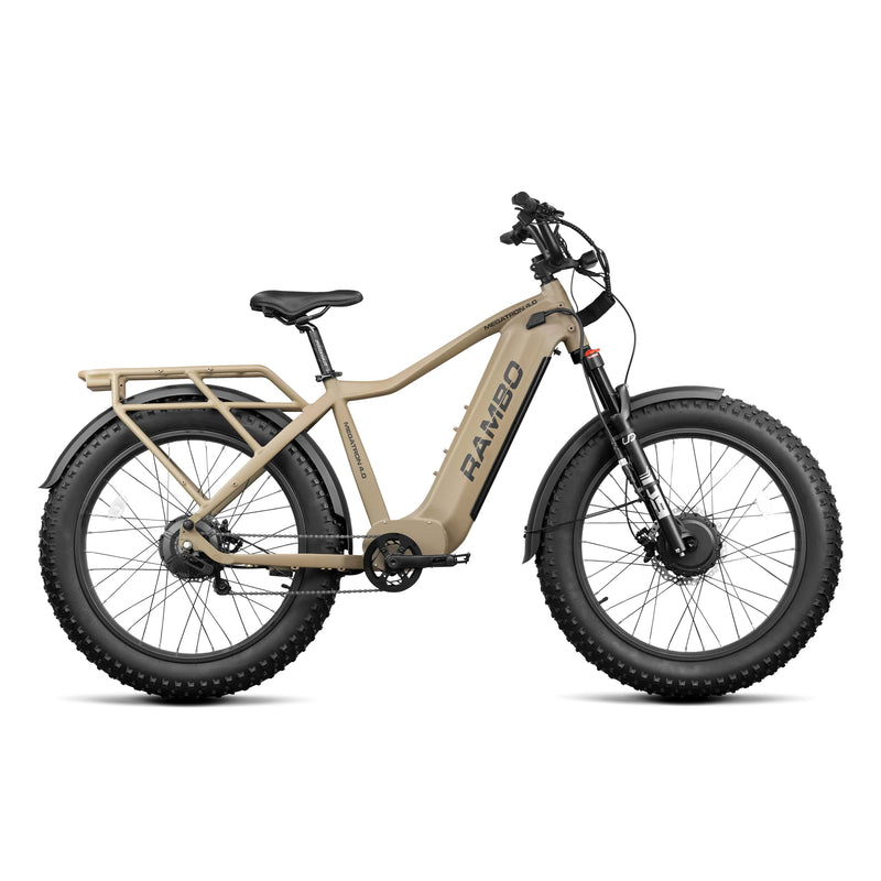 Load image into Gallery viewer, Rambo Megatron 4.0 X2 1000W AWD Electric Hunting Bike rear view