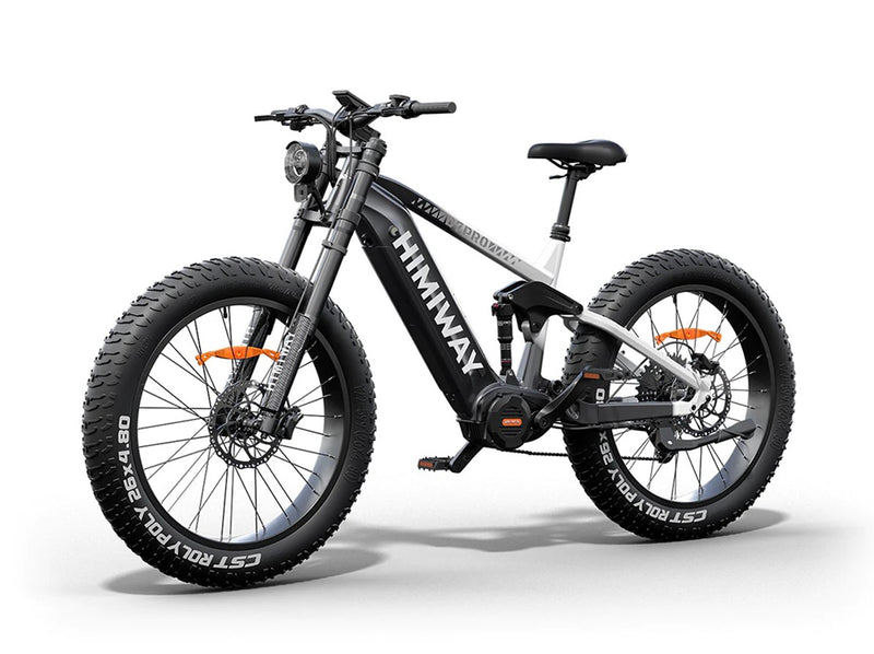 Load image into Gallery viewer, Himiway Cobra D7 PRO Full Suspension Electric Mountain Bike in black white gradient - electric hunting bike by Himiway Electric Bikes