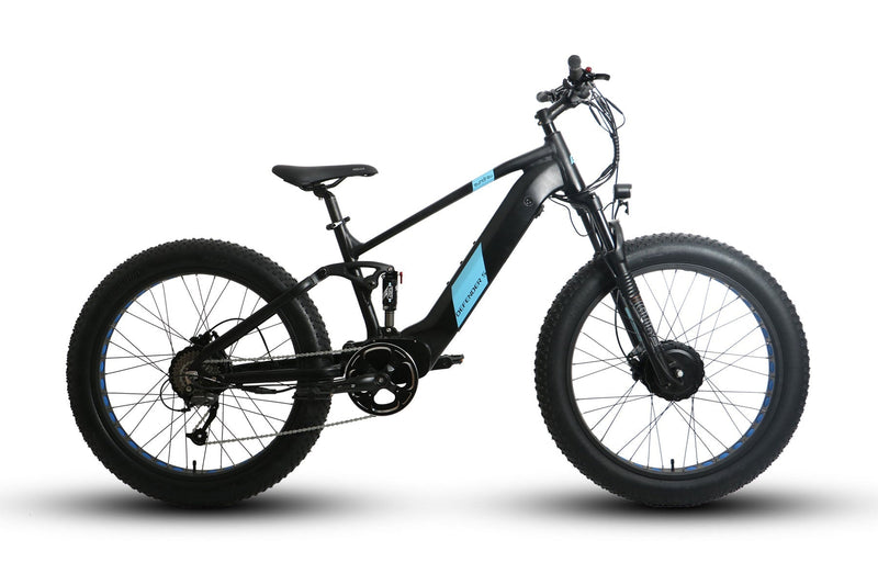 Load image into Gallery viewer, EUNORAU Defender S AWD - Dual Suspension Electric Fat Tire Bike rear view