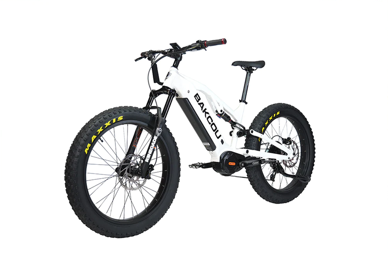 Load image into Gallery viewer, BAKCOU Scout Full Suspension Electric Hunting Bike rear view
