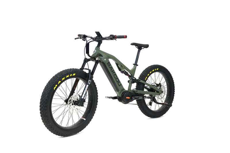 Load image into Gallery viewer, BAKCOU Scout Full Suspension Electric Hunting Bike in Matte Black - electric hunting bike by BAKCOU