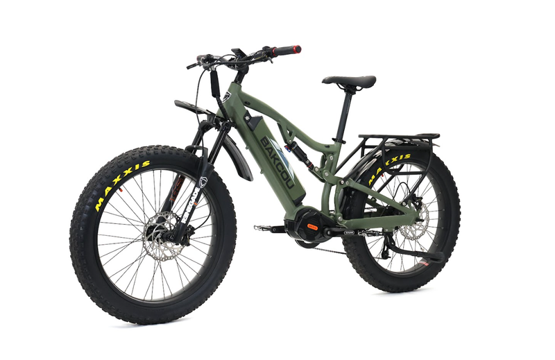 Load image into Gallery viewer, BAKCOU Storm Medium Frame Electric Hunting Bike on trail