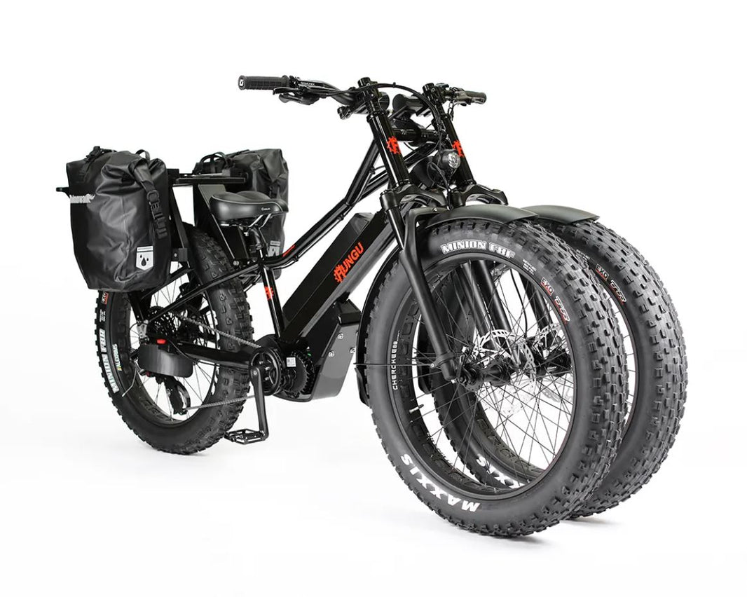 Rungu Dualie Rugged electric bike with dual front wheels — best go-anywhere electric hunting bike, made in USA