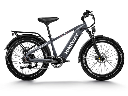grey electric bicycle Himiway Zebra All-Terrain Electric Fat Bike