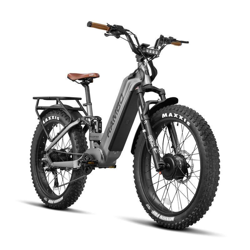 Load image into Gallery viewer, Rambo Hellcat 2.0 FS All-Wheel Drive Electric Hunting Bike in Gunmetal Grey &amp; Buckskin - electric hunting bike by Rambo
