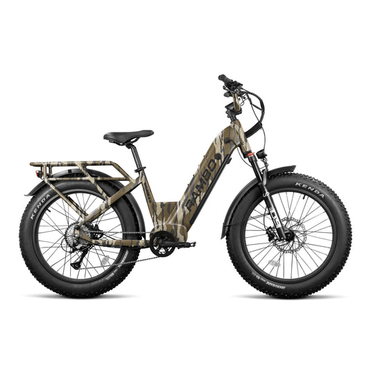 Rambo Savage 2.0 Electric Hunting Bike on trail